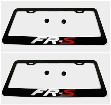 2pcs Car FR-S License Plate Frame Cover Holder Porotector Black Stainless Steel