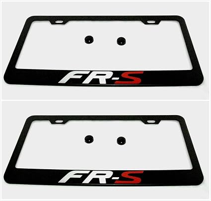 2pcs Car FR-S License Plate Frame Cover Holder Porotector Black Stainless Steel