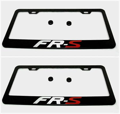 2pcs Car FR-S License Plate Frame Cover Holder Porotector Black Stainless Steel