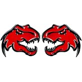 Set of 2 Custom Super Dinosaur Head Side Tailgate TRX Hell T-Rex Emblem Badges f