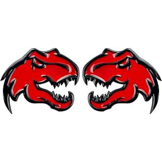 Set of 2 Custom Super Dinosaur Head Side Tailgate TRX Hell T-Rex Emblem Badges f