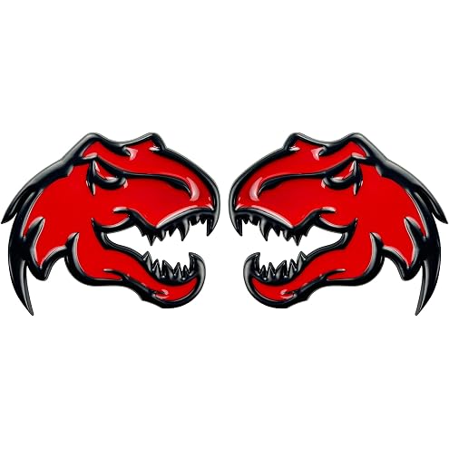 Set of 2 Custom Super Dinosaur Head Side Tailgate TRX Hell T-Rex Emblem Badges f
