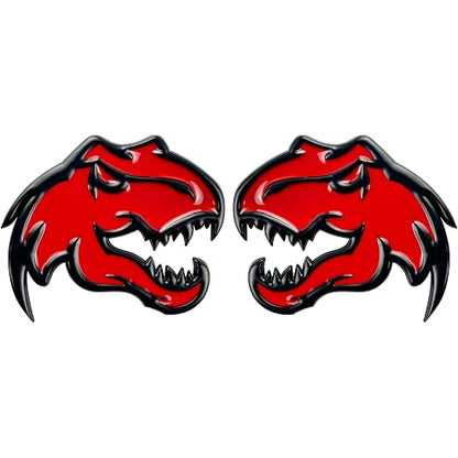 Set of 2 Custom Super Dinosaur Head Side Tailgate TRX Hell T-Rex Emblem Badges f