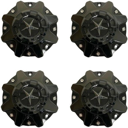 4pcs Glossy Black Wheel Center Cap Hub Cap ER038 ForDFD Wheels Texas Lone Star