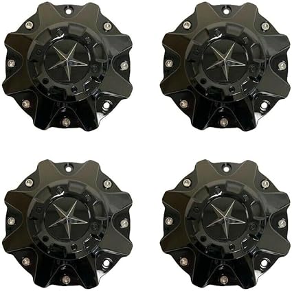 4pcs Glossy Black Wheel Center Cap Hub Cap ER038 ForDFD Wheels Texas Lone Star