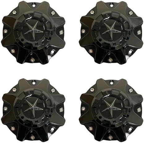 4pcs Glossy Black Wheel Center Cap Hub Cap ER038 ForDFD Wheels Texas Lone Star