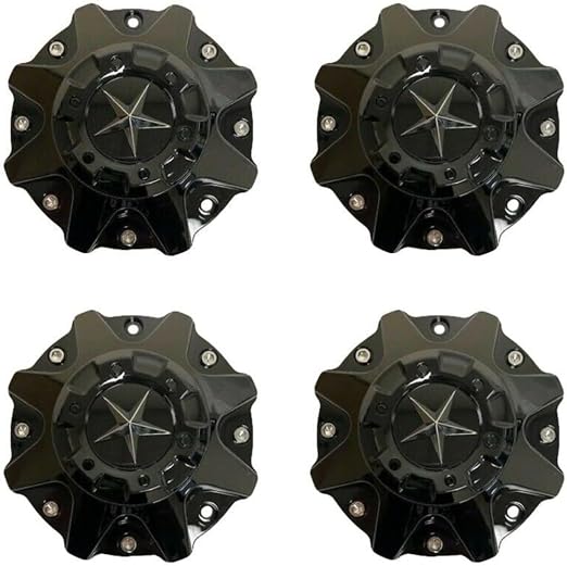 4pcs Glossy Black Wheel Center Cap Hub Cap ER038 ForDFD Wheels Texas Lone Star