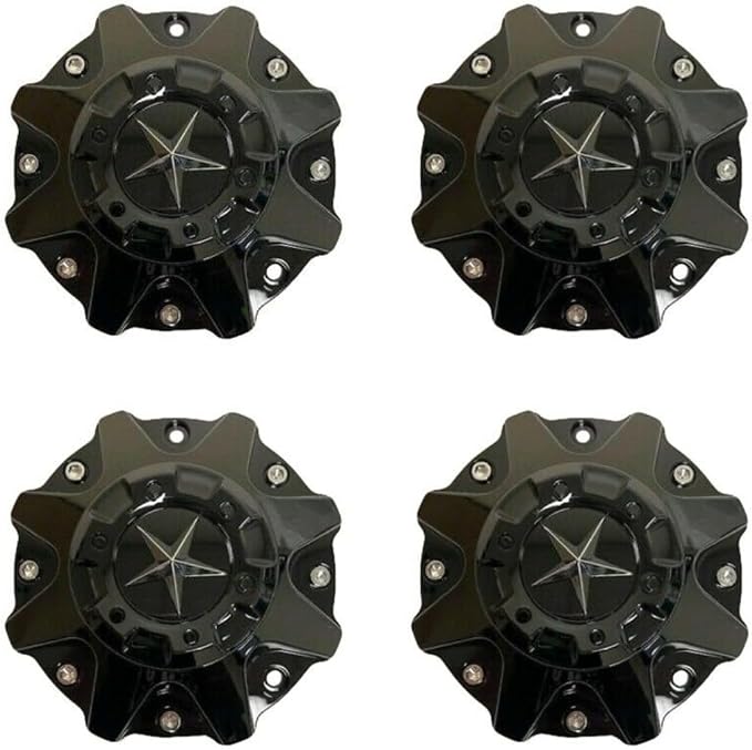 4pcs Glossy Black Wheel Center Cap Hub Cap ER038 ForDFD Wheels Texas Lone Star