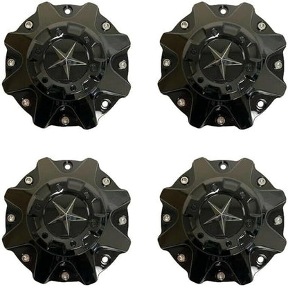 4pcs Glossy Black Wheel Center Cap Hub Cap ER038 ForDFD Wheels Texas Lone Star