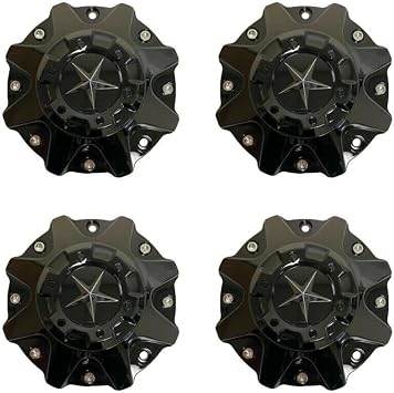 4pcs Glossy Black Wheel Center Cap Hub Cap ER038 ForDFD Wheels Texas Lone Star