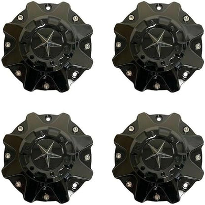 4pcs Glossy Black Wheel Center Cap Hub Cap ER038 ForDFD Wheels Texas Lone Star