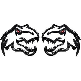 Set of 2 Custom Super Dinosaur Head Side Tailgate TRX Hell T-Rex Emblem Badges f