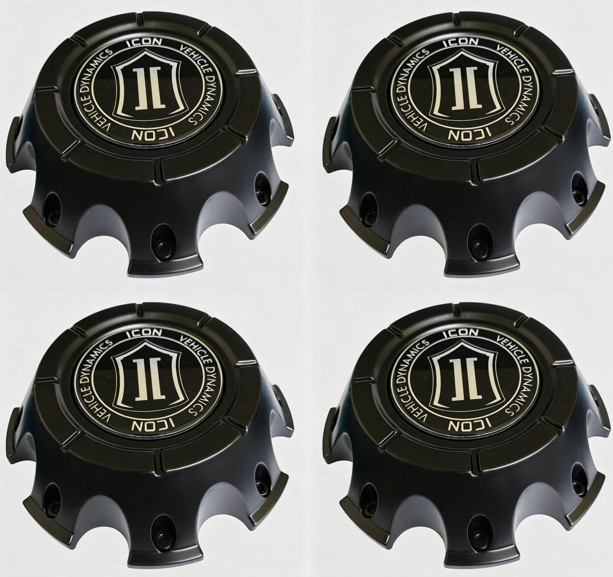 8170H1 Matte Black Wheel Center Cap ICON Vehicle Dynamics Hub RW-CAP-8170H LG2101-22, 4Pcs