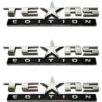 Set of 3 Texas Edition Side Tailgate Badge Emblem NamePlate for GMC Sierra Chevy