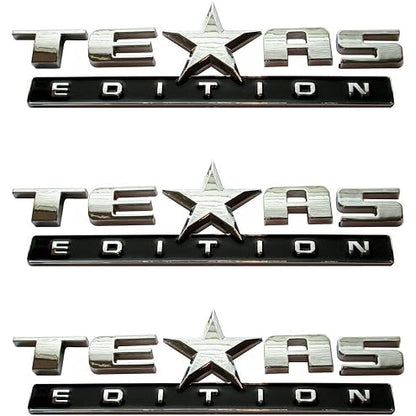 Set of 3 Texas Edition Side Tailgate Badge Emblem NamePlate for GMC Sierra Chevy