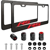2pcs Car FR-S License Plate Frame Cover Holder Porotector Black Stainless Steel