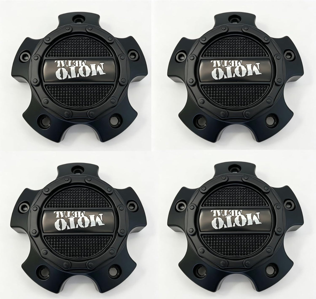 Metal Wheel Center Cap, 1079L121SMOM-5H-SB Matte Black 4PC