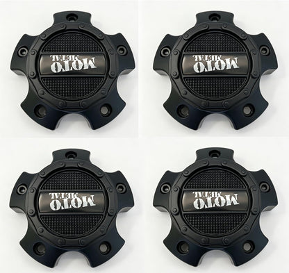 Metal Wheel Center Cap, 1079L121SMOM-5H-SB Matte Black 4PC