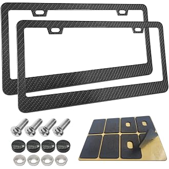 2pcs Car FR-S License Plate Frame Cover Holder Porotector Black Stainless Steel