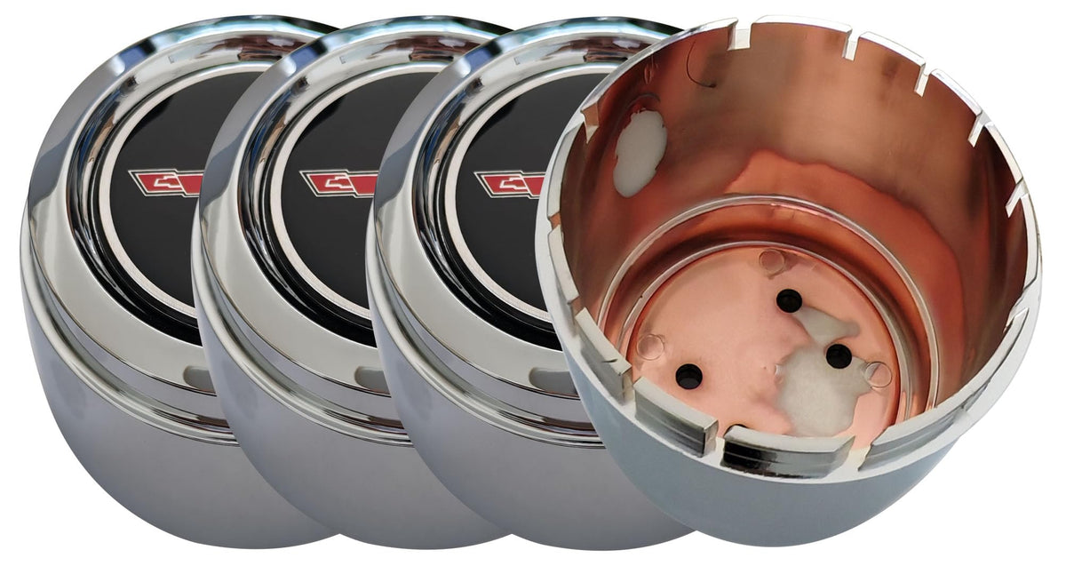 Chrome1980-1981 Corvette Wheel Center Cap Hub Cover 4PCS