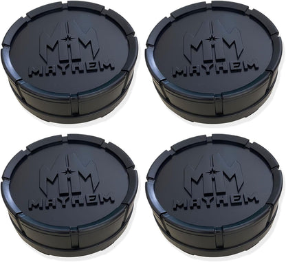 4Pcs Wheel Center Cap ForMayhem Wheel Rim Hub Cap BC534 C108300MB05 Black 5.25"