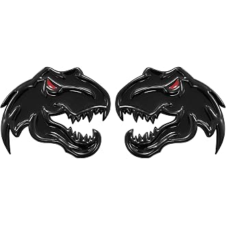 Set of 2 Custom Super Dinosaur Head Side Tailgate TRX Hell T-Rex Emblem Badges f
