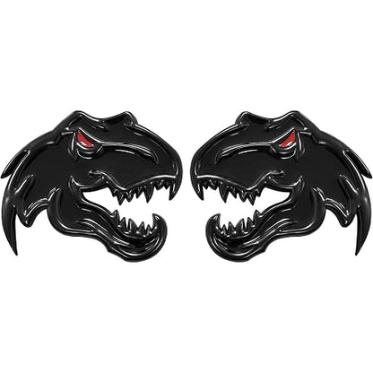 Set of 2 Custom Super Dinosaur Head Side Tailgate TRX Hell T-Rex Emblem Badges f
