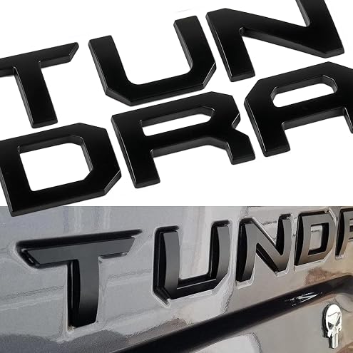 Set of 2 TR Bed Side PRO Insert Badge Embossed Emblem NamePlate for Tundra 2014-