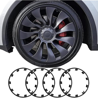 4pcs Racing Flag Camaro 2016-2018 Hub Cap Set (18" or 19") Black Brushed Stainle