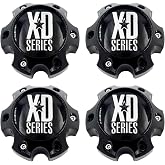 4X Wheel Hub Cap KMC XD Satin Black 6 Lug Bolt On XD820/XD835 Wheel Center Cap 1