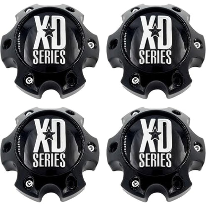 4X Wheel Hub Cap KMC XD Satin Black 6 Lug Bolt On XD820/XD835 Wheel Center Cap 1