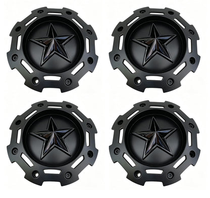 Wheel Center Cap Matte Black Rockstar Hub Cap SC-190, S1206-10, M-956, 4PC