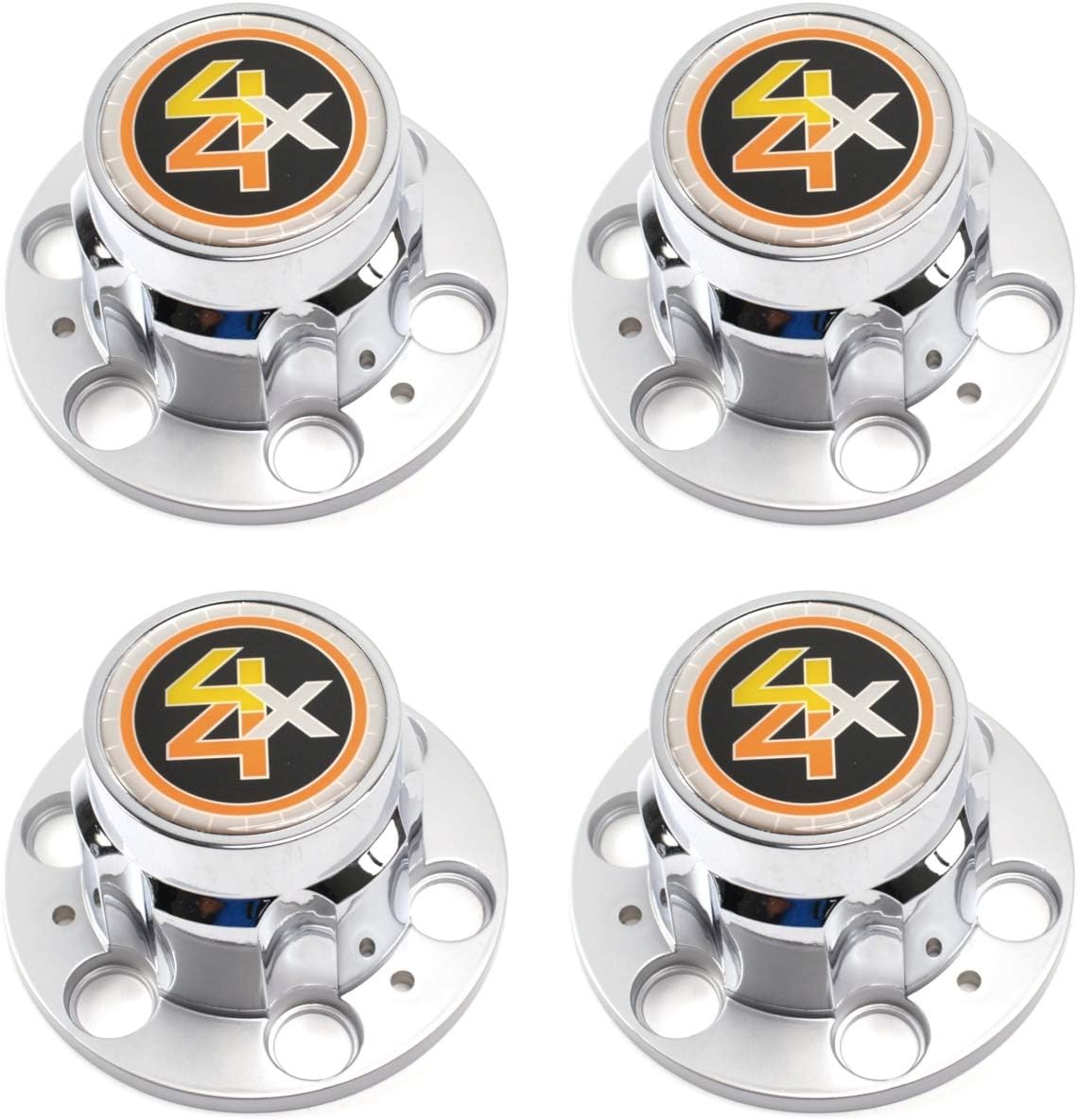 Set of 4 New 6 Lug 15" 15x8 4x4 Rally Wheel Center Caps Replacements for Chevrolet Chevy GMC Truck (Caps Have 4x4 Emblem but are for 2WD Trucks)