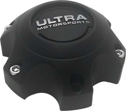 Ultra Motorsports 6 Lug Matte Black Wheel Center Cap Qty 1 Pn: 89-9764 with Bolts