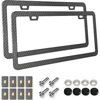 2pcs Car FR-S License Plate Frame Cover Holder Porotector Black Stainless Steel