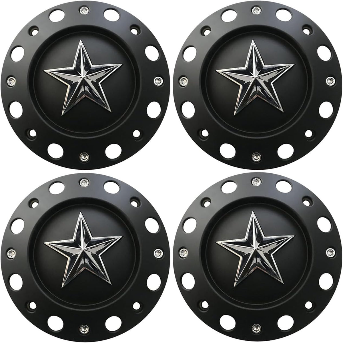 Wheel Hub Cap 1000775 Matte Black KMC XD Series Rockstar Wheel Center Cap 4PCS