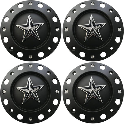 Wheel Hub Cap 1000775 Matte Black KMC XD Series Rockstar Wheel Center Cap 4PCS