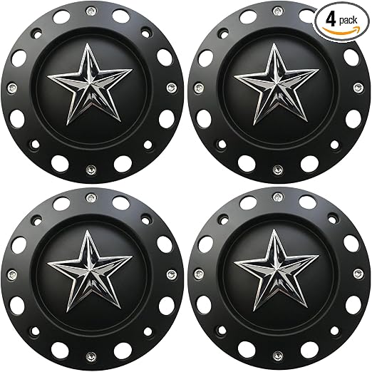 Wheel Hub Cap 1000775 Matte Black KMC XD Series Rockstar Wheel Center Cap 4PCS