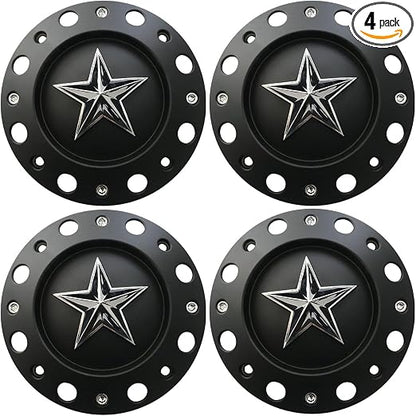 Wheel Hub Cap 1000775 Matte Black KMC XD Series Rockstar Wheel Center Cap 4PCS
