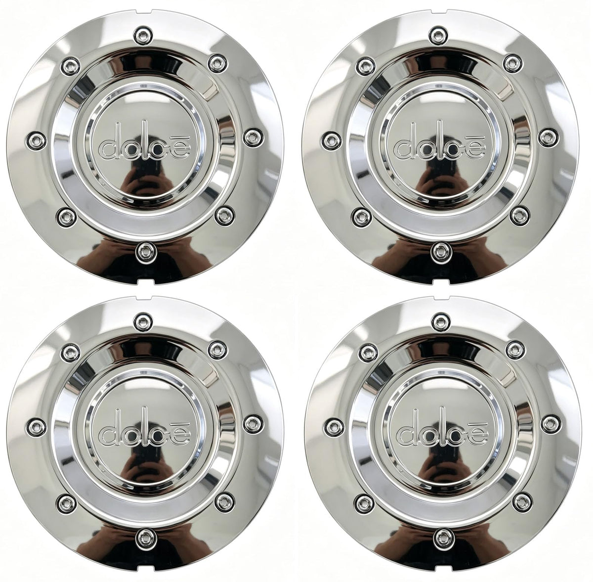 Wheel Center Cap MCD8020NA04 Dolce DC-12 Chrome N516-CAP LG0501-18 Hub Cap, 4PC