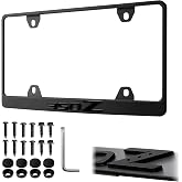 1pc Car 350Z License Plate Frame Cover Holder Porotector Black Stainless Steel