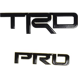Set of 2 TR Bed Side PRO Insert Badge Embossed Emblem NamePlate for Tundra 2014-