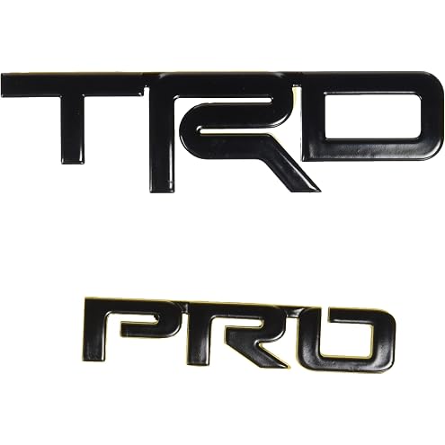 Set of 2 TR Bed Side PRO Insert Badge Embossed Emblem NamePlate for Tundra 2014-