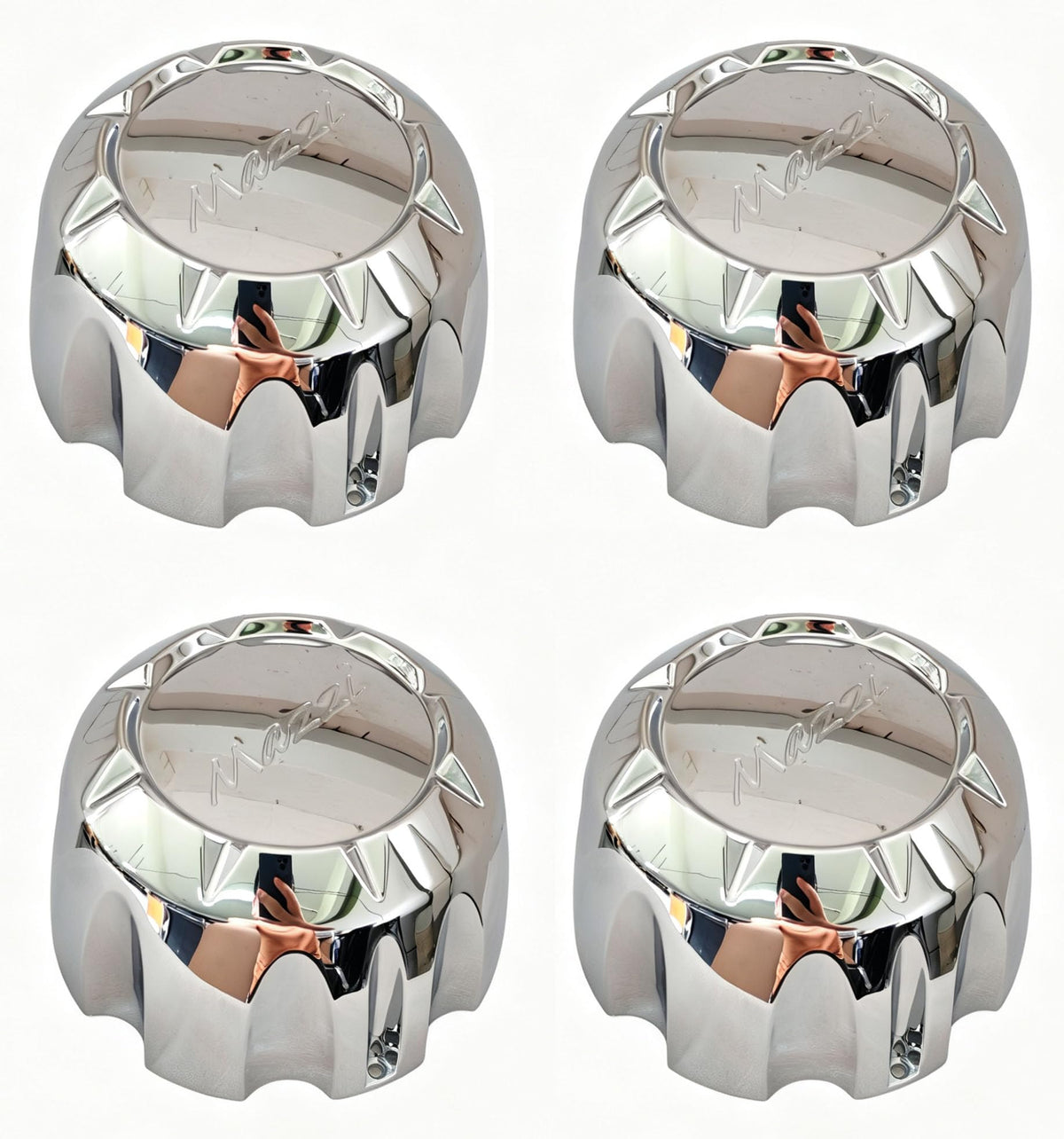 C10755 Chrome Wheel Center Cap Hulk Mazzi C10755-CAP LG1611-01 WG-755, 4Pcs