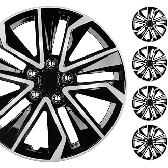 4pcs Racing Flag Camaro 2016-2018 Hub Cap Set (18" or 19") Black Brushed Stainle