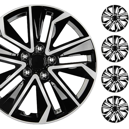 4pcs Racing Flag Camaro 2016-2018 Hub Cap Set (18" or 19") Black Brushed Stainle