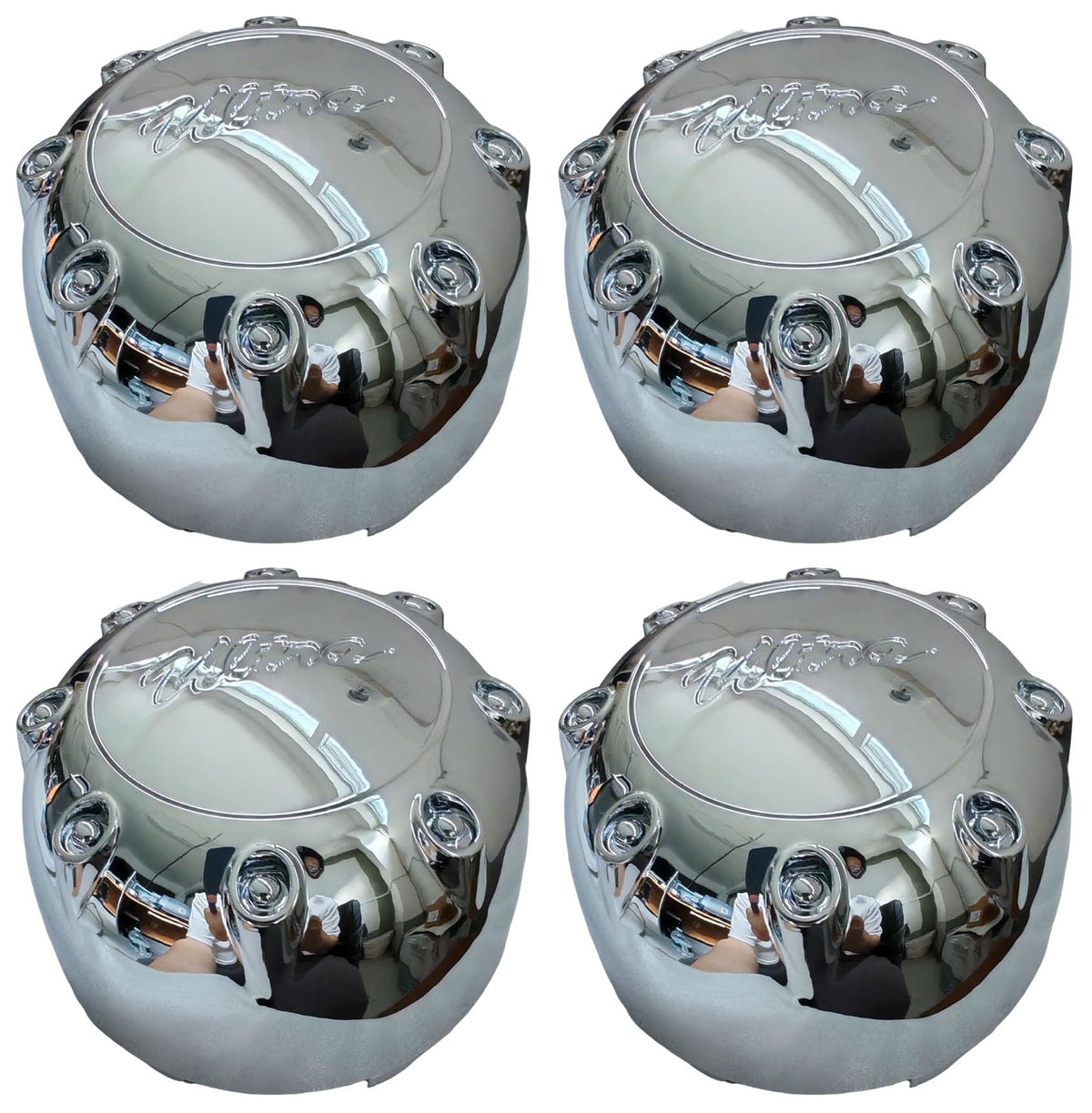 89-9235 Chrome Wheel Center Cap Ultra Motorsports C800906 Hub Cap, 4Pcs