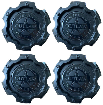 Matte Black Wheel Center Cap Hub Cap 5470-61397 for American Outlaw 4PCS