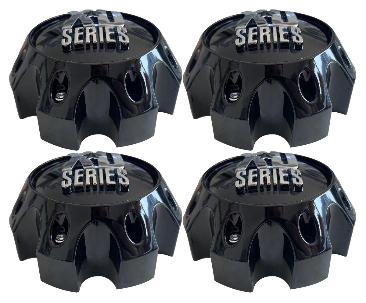 KMC XD Series 1079L170 LG1301-05 1079L170GB Gloss Black 8 Lug Center Cap 4Pcs