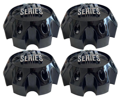 KMC XD Series 1079L170 LG1301-05 1079L170GB Gloss Black 8 Lug Center Cap 4Pcs